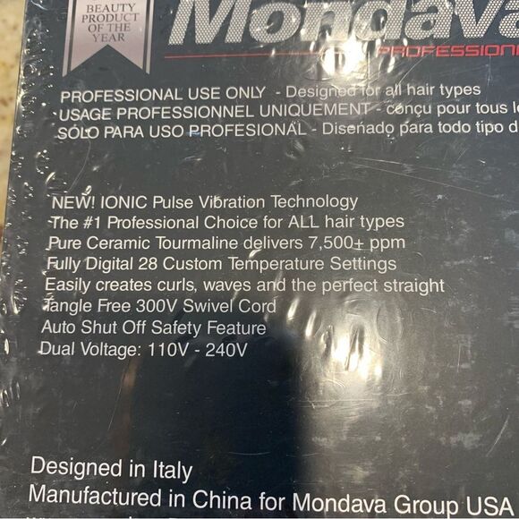 Mondava Professional Ceramic Tourmaline Hair Straightener Pulse NEW - Picture 4 of 7